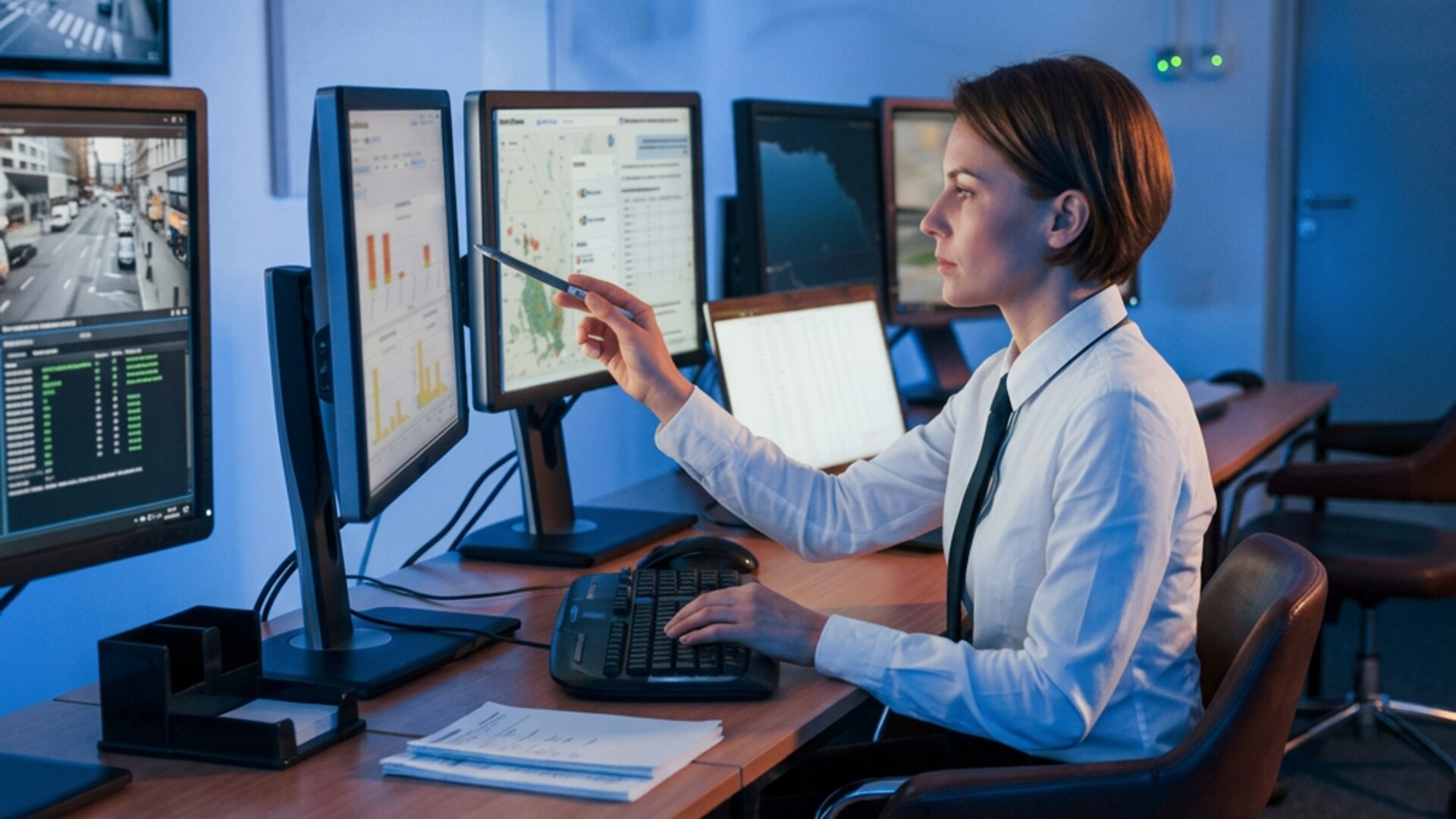 Transportation professional using an AI-assisted traffic operations system
